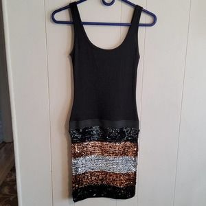 Fifth culture black, copper and silver sequined tank dress